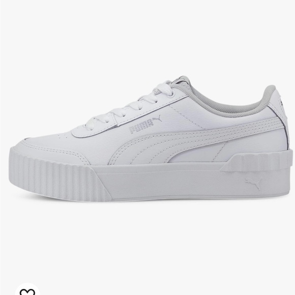 Puma Shoes - Puma Carina 2.0 White Platform Leather Sneakers SoftFoam Size 9.5